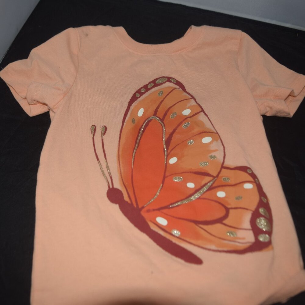 Toddler Girls' Butterfly Graphic T-Shirt - Cat & Jack Peach Orange 4T